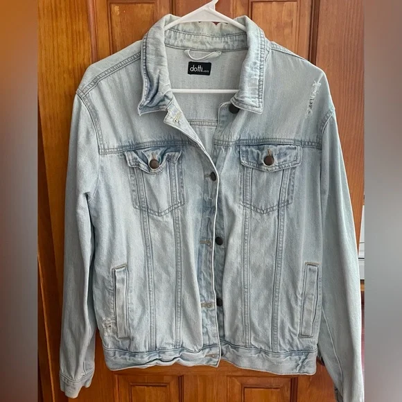 Dotti Jackets Coats Oversized Distressed Denim Jacket Poshmark